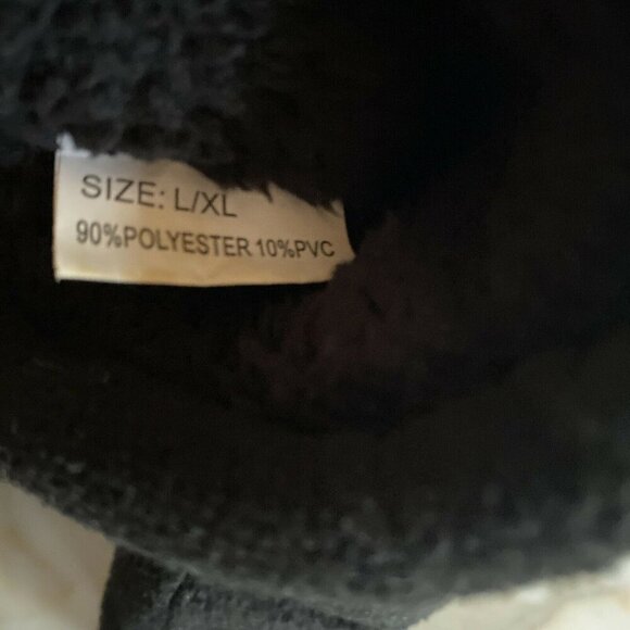 Black Winter Fleece-Lined Mittens L/XL 90% Polyester 10% PVC - Picture 4 of 4